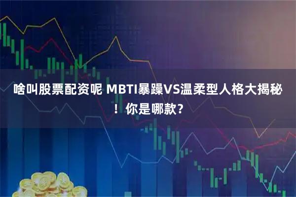 啥叫股票配资呢 MBTI暴躁VS温柔型人格大揭秘！你是哪款？